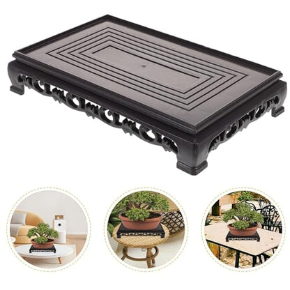 Hemoton Rectangular Plastic Fish Tank Holder and Indoor Flowerpot Stand for Bonsai Plants Pot Base Tray, Plant Container Pedestal for Home Garden Display
