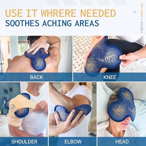 FIGHTECH Reusable Hot and Cold Gel Ice Pack - Hinge Joint, Single Pack | Heat and Cold Therapy Compress for Shoulder Rotator Cuff Knee Back Head Eyes Elbow and Hip - Leak Proof Design - size: Large (Single)
