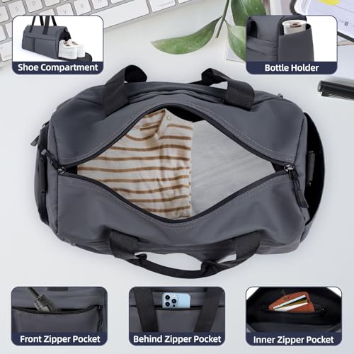 Small Gym Bag for Men Women - 17" Waterproof Duffel Bag