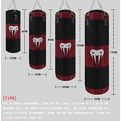 SOTF Heavy Bag Boxing Set Punching Bags for Adults Heavy Duty Hanging Punching Bag Unfilled - color: Red, size: length 120cm