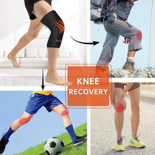 Extended Leg Knee Ice Pack Wrap Sleeve for Knees Injuries Reusable 2 Pack - color: Black-2pack