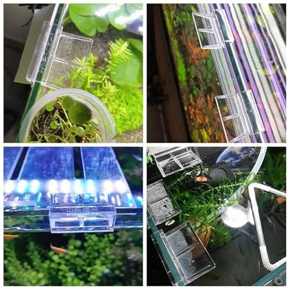 Aquarium lid Clips 8Pcs 5/6/8/10/12mm Aquarium Acrylic Clip Glass Cover Support Holders Accessories Transparent Fish Tank Cover Plate Bracket Clamp(8mm)