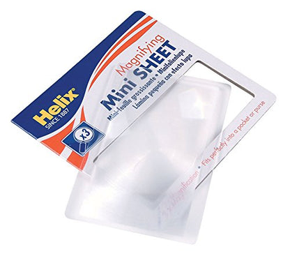 Helix 3X Magnifying Sheet, 3 x 2 Inch, Clear (32523)