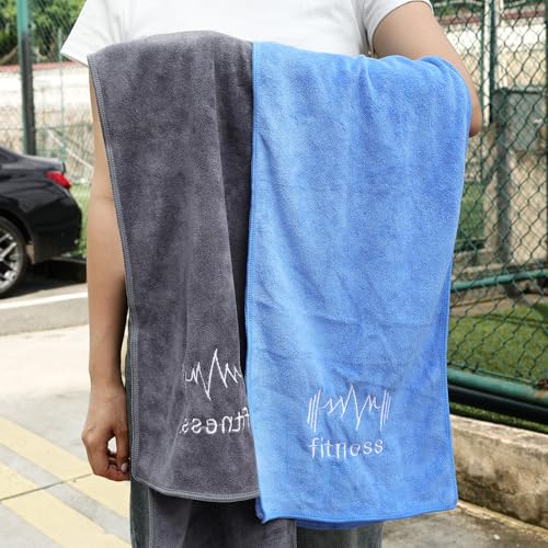 Multifunctional Fitness Towel for Sports Super Soft Quick-Drying Microfiber Towels Swimming Gym Equipment Sweat Pad (Dark Gray) - color: Dark Gray