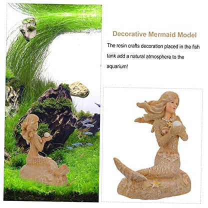 ABOOFAN 1pc Mermaid Statue Aquarium Decor Underwater Ornament for Fish Tanks Landscape Supplies Vivid Design for Aquatic Adornment for