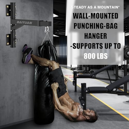 BaiYuan Heavy Bag Hanger - Adjustable Wall Mount Punching Bag Hanger - size: W:16"-26"