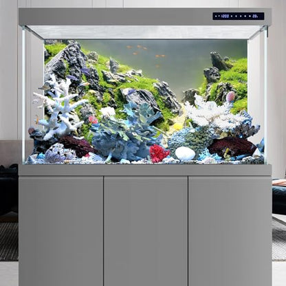 AWERT 48x20 inches Stone Fish Tank Background Aquatic Plant River Bed & Lake Aquarium Background Seaweed Aquarium Vinyl Background - size: 48x20in/120x50cm