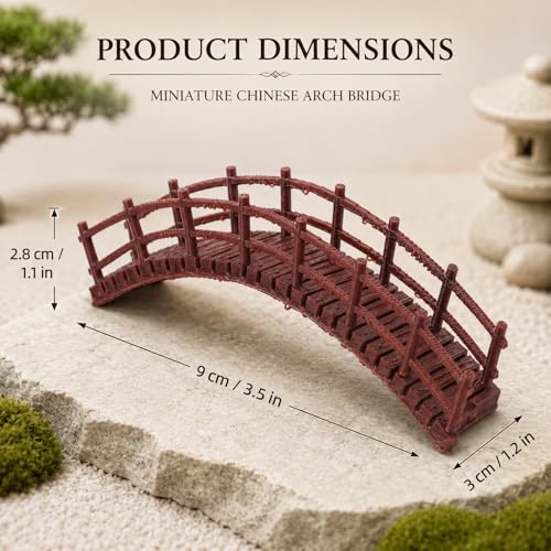 LOGOFUN Miniature Arch Bridge Plastic Chinese Bonsai Bridge Model | Plastic bridge model decorates bonsai pots, micro landscapes, fish tanks and garden craft scenes.