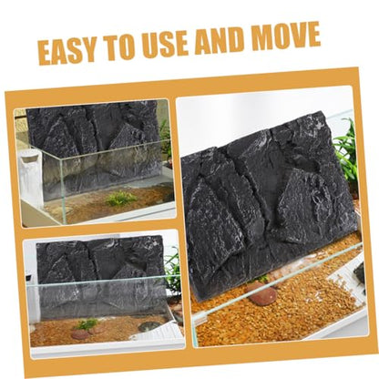 Happyyami Lifelike Aquarium Rock Reptile Tank Backgrounds 3D Landscape Boards Snake Habitat Decoration