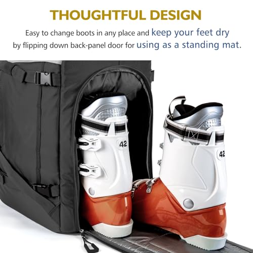 Unigear Ski Boot Bag Backpack 50L/70L for Helmet, Goggles, Skis & Snowboard - color: Silver Gray, size: 70L