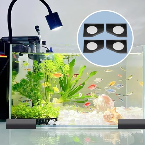 8PCS Fish Tank Corner Pad Protector, Anti-Skid Aquarium Glass Angle Cover for Home Furniture Edge, Black Fish Aquarium Base Corner Guard Foot Pad for Shock Absorption