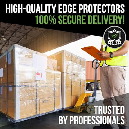 Extra-Wide 48" x 3" x 3" Reinforced Cardboard Edge Protectors (Pack of 100) – 0.16" Standard-Duty Thickness – Cardboard Edge Protectors for Shipping – American Quality Pallet Edge Protector
