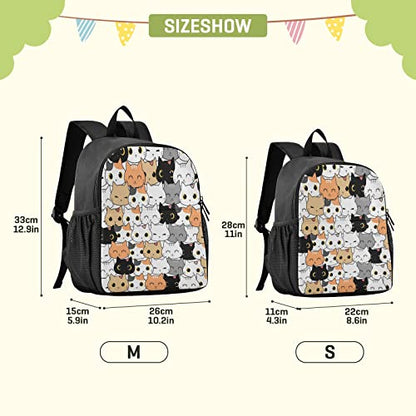 Cat Cartoon Toddler Backpack Waterproof Mini Backpack Boys/Girls Cute Small Backpack Kindergarten Pre School Bags 13 Inch - color: Cat Cartoon, size: Medium