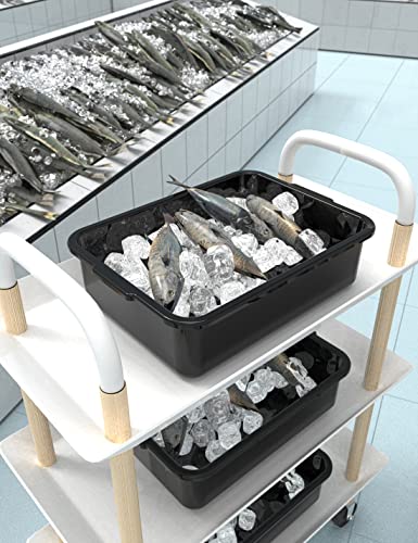 5-Pack Commercial Bus Tubs Box/Tote Box, Black Plastic Storage with Handles, Wash Basin Tub 8 Liter - color: Black, size: 8 Liter-Black