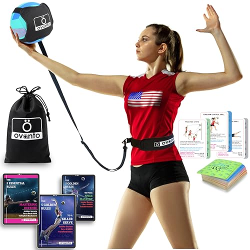 OVANTO Volleyball Training Equipment Kit | Adjustable Practice Hitting Rebounder, Ultra-Stretch Neoprene, Exclusive Elastic Cords, Premium Content - color: ‎VT Essential