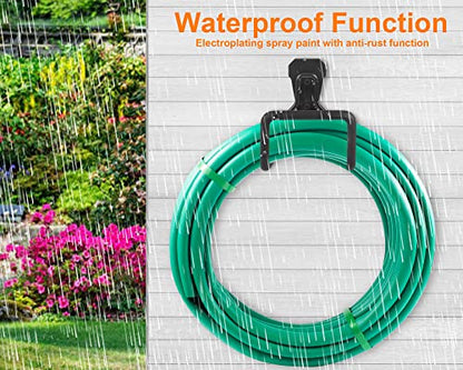 2pcs Heavy Duty Hose Hanger Garden Hose Storage Black Water Hose Holders for Outside Wall Mount Garden Hose Reel Hose Stand - color: 2pcs Black