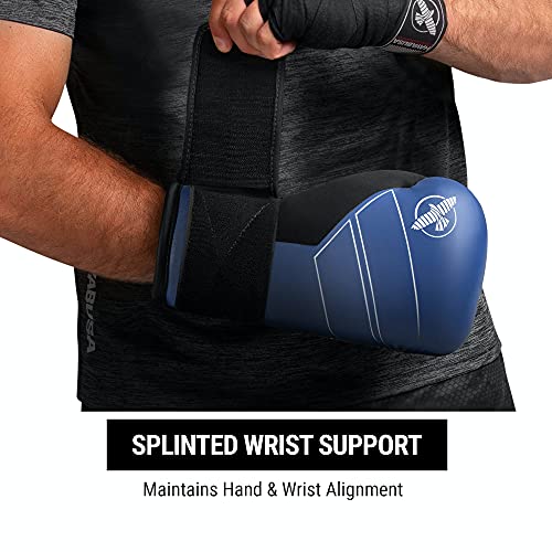 Hayabusa S4 Leather Boxing Gloves | 12oz Boxing Gloves, Muay Thai Gloves, Kickboxing Gloves, Leather Training Gloves, Men and Women, 16oz Boxing Gloves - color: Blue, size: 16 oz