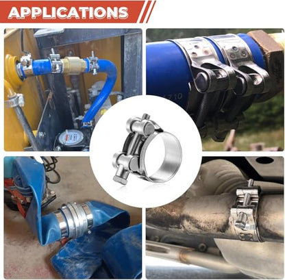 AKIHISA T-Bolt Hose Clamp,Adjustable Working Range 1.14" to 1.22"(29-31mm),304 Stainless Steel Hose Clamps Turbo Intake Clamp for Automotive, Turbo Tubes, Intercooler Pipes(2 Pack) - size: 29-31mm 2pack