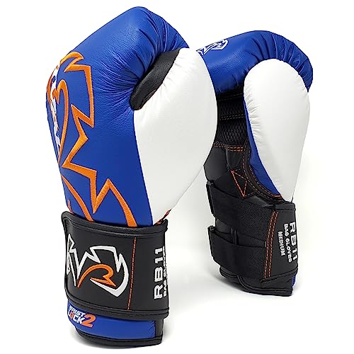 RIVAL Boxing RB11 Evolution Heavy Bag Gloves, with a High-Density, Power-Transmitting Foam and Microfiber Outer - color: Blue, size: Medium