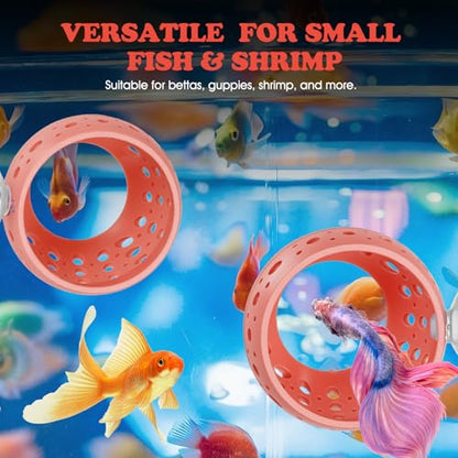 Ejoyous Aquarium Fish Hideout, Plastic Fishtank Tunnel Cave with Powerful Suction Cups, Easy Cleaning Fishtank Tunnel Ornament for Small Fish Shrimp Guppies Freshwater Saltwater (2PCS)