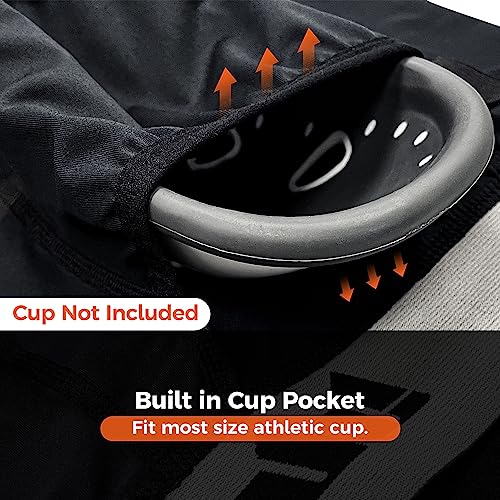 COOLOMG Men Compression Shorts with Cup Pocket Baseball Football, NO Cup - color: White, size: Small
