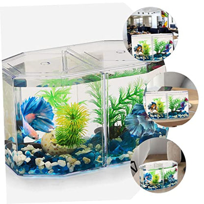 Totority Betta Tank Isolation Box Fish Hatchery Incubator Water Aquarium Accessories Fish Tanks Breeding Tank Small Animal Tanks Aquarium Supply Transparent Plastic