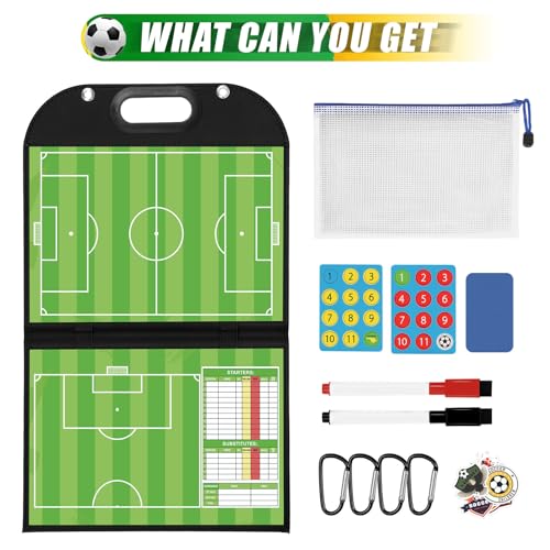 Magnetic Coaching Board Foldable Dugout Display with Carry Handle - style: Soccer
