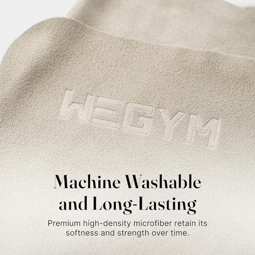 WeGym Suede Performance Towel with Magnetic Clip, Sandstone - color: Sandstone