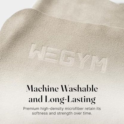 WeGym Suede Performance Towel with Magnetic Clip, Sandstone - color: Sandstone