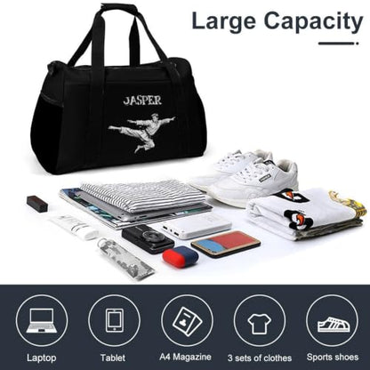 Personalized Taekwondo Karate Duffle Bag for kids Boy Girls,Custom Name Martial Arts Gear Bag,Water-Resistant Sparring Equipment Black Taekwondo - color: Taekwondo Karate-03
