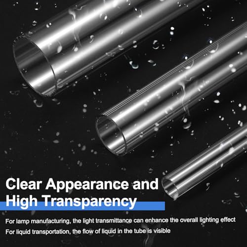 uxcell Clear Rigid Acrylic Pipe, 54mm(2.13") ID x 60mm(2.36") OD 10" Round Polycarbonate Tube Plastic Tubing with Rubber Caps for Plumbing, Lighting, Aquarium, DIY Projects - size: 54mm ID x 60mm OD 10"