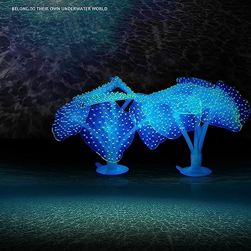 Silicone Glowing Artificial FishTank Decorations for Aquarium Terrarium False Ornament, Green