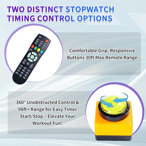 Large Stopwatch with Start/Stop Button、LED Digital Timer with Stand、360° Press Button、Stopwatch for Obstacle Course、Fitness Clock for Home Gym、Interval Timer for Exercise (1.5 Blue) - color: 1.5 Blue