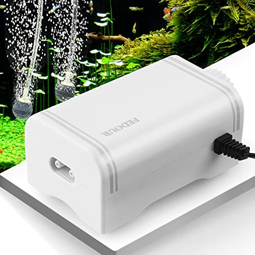 80GPH Aquarium Air Pump, Ultra Quiet Oxygen Pump for up to 120Gallon Fish and Turtle Tank, Powerful Fish Air Bubbler - color: White