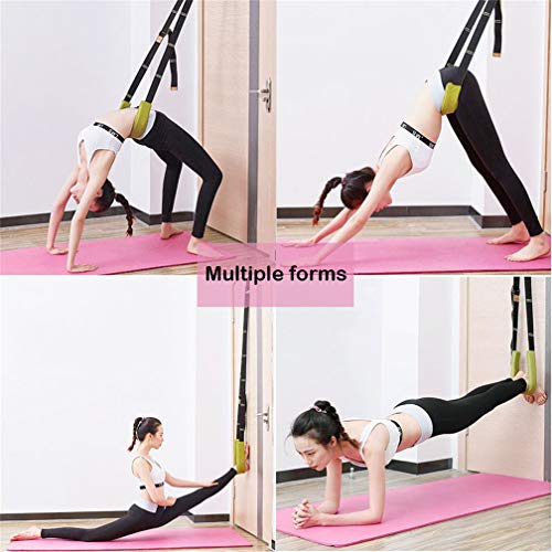 Yoga Fitness Stretching Strap, Door Flexibility Stretching Strap, Improve Leg Waist Back Flexibility Back Bend Assist Trainer, for Rehab Pilates Ballet Dance Cheerleading Splits Gymnastics - color: pink