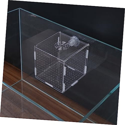 FRCOLOR Modern Fish Tank Isolation Box Clear Aquarium Breeding Box Suction Cup Ideal for Guppies and Betta