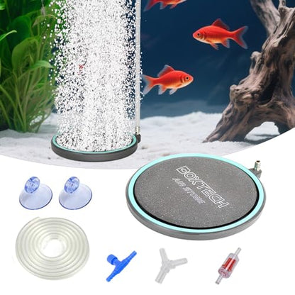 3.2 Inch Air Stone for Aquarium – Quiet High Dissolved Oxygen Diffuser with Control Valve, Nano Bubbles Airstone Kit for Betta, Nano Tank, Shrimp & Freshwater/Saltwater Fish Tanks - size: 3.2 inch