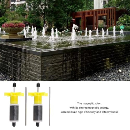 Submersible Pump Impeller Rotor Yellow 16mm Replacement Parts with Shaft Pack of 2