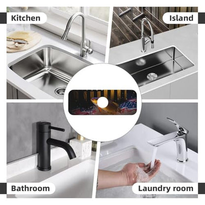 Wood American Flag Fish Kitchen sink faucet pad, strong water absorption, anti slip, easy to clean, very suitable for splash and drip prevention, suitable for kitchens and bathrooms