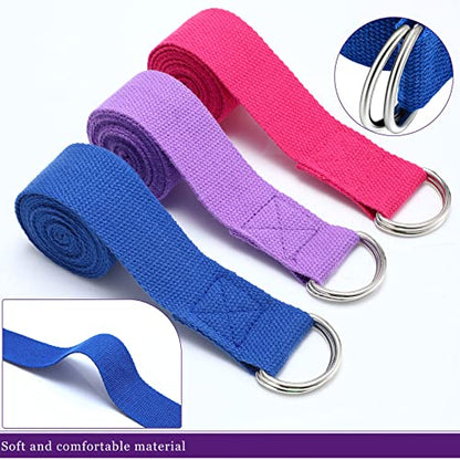 Leyndo Yoga Strap Stretching Pilates Exercise Adjustable Straps 6 ft Non Elastic Yoga Belt with Adjustable D Ring Buckle for Pilates Gym Workouts Fitness - color: Classic