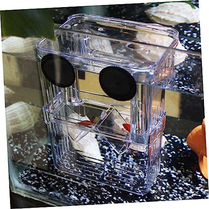 POPETPOP Aquarium Fish Breeding Incubator Box Floating Hatchery for Fish Large Acrylic Cover