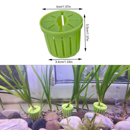 4 Pack Aquarium Plant Holder Fish Tank Plants Pots Anti-Floating Aquarium Plant Weights Aqua Soil Container for Echinodorus Bleheri Live Freshwater Plants Substrate Tabs Fertilizer Stratum