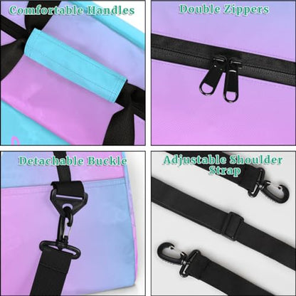 Personalized Kids Gym Bag for Girls Custom Name Sports Duffel Bag Weekender Overnight Travel Bags Pink Baseball Gifts - color: Color 4, style: Baseball