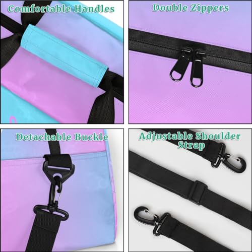 Personalized Kids Gym Bag for Girls Custom Name Sports Duffel Bag Weekender Overnight Travel Bags Pink Basketball Gifts - color: Color 4, style: Basketball