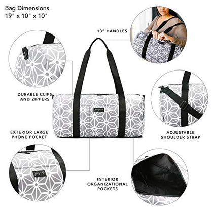 Jadyn 19” Barrel Womens Duffel/Gym/Weekender Bag (Geometric Gray) - color: Geometric Gray