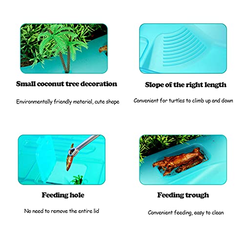 Turtle Tank Aquarium, Turtle Habitat Reptile Plastic Terrarium Safe Durable, Tortoise Tank with Lid Prevent from Climbing Escaping (Small) - size: Small - 13x9.2x5.5 Inch