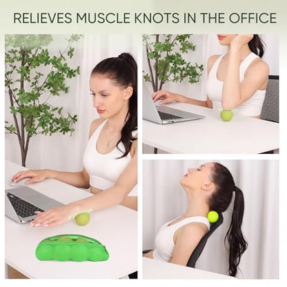 2 Soft 2 Hard Massage Lacrosse Balls, 4 Sizes for Myofascial Release