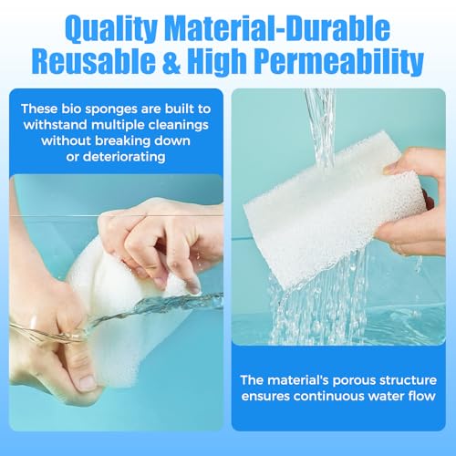 AQUANEAT 6-Pack Replacement Filter Sponge Pads, Aquarium Foam Insert Compatible with AquaClear 50, Fish Tank Filter Media - size: AC 50