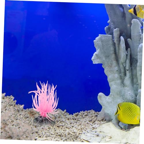 balacoo Artificial Reef Decor Aquarium Accessories Soft Fake Coral Ornament with Base for Stable Fish Tank Decoration