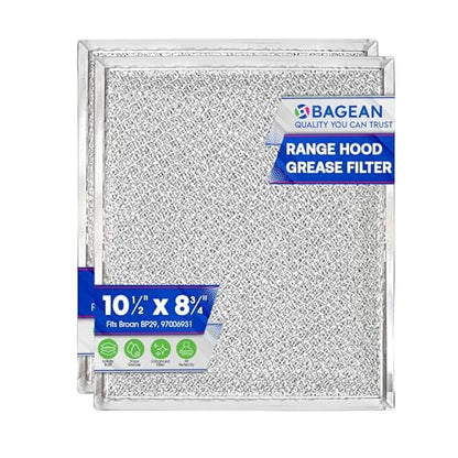Bagean Stove Hood Vent Filter 10.5" x 8.75" 97006931 Compatible with Broan Range Hood Filter Replacement BP29 - Fit's Nutone Kitchen Exhaust Fan Filters - Blocks Grease & Filters Oven Air (2-Pack)